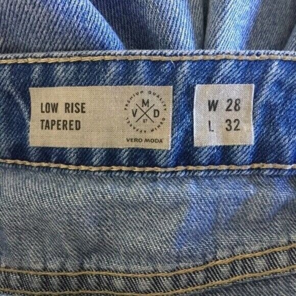 Vero Moda Jeans 28 x 32 Womens Low Rise Distressed Tapered Y2K - Picture 4 of 6